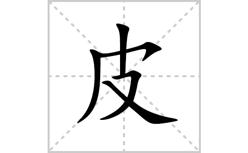 皮的笔顺笔画怎么写(皮的拼音、部首、解释及成语解读)