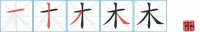 木的笔顺笔画怎么写-汉字木的拼音、部首及成语组词