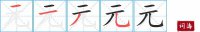 元的笔顺笔画怎么写-汉字元的拼音、部首及成语组词