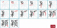 颖的笔顺笔画怎么写-汉字颖的拼音、部首及成语组词