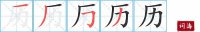 历的笔顺笔画怎么写-汉字历的拼音、部首及成语组词