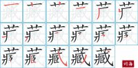 <b>藏的笔顺笔画怎么写-汉字藏的拼音、部首及成语组词</b>